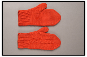 Barbara Ann Scott’s orange mittens