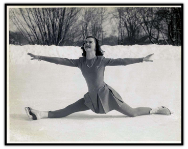 Barbara Ann Scott réalisant le grand écart