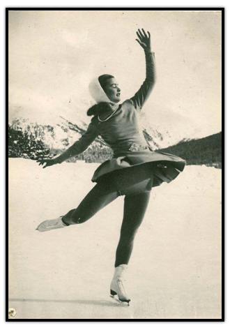 Barbara Ann Scott performing a spin