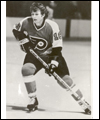 Bobby Clarke on the ice with his hockey stick