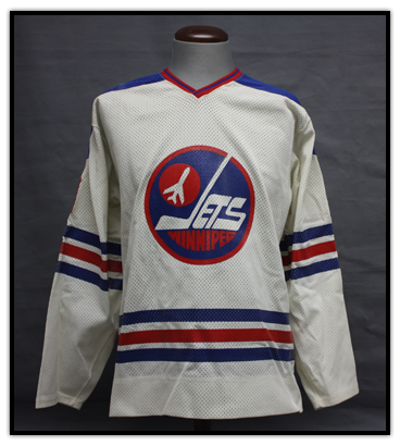 Bobby Hull’s jersey with the Winnipeg Jets