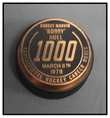 Plaque presented to Bobby Hull for goal scoring achievement