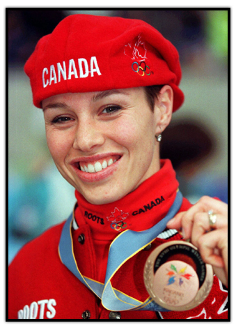 Catriona Le May Doan proudly with her Olympic Bronze medal 