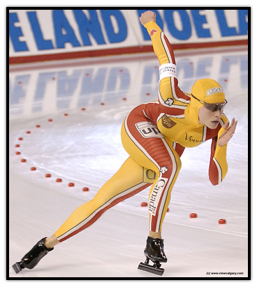 Catriona Le May Doan patinant à l'Anneau olympique