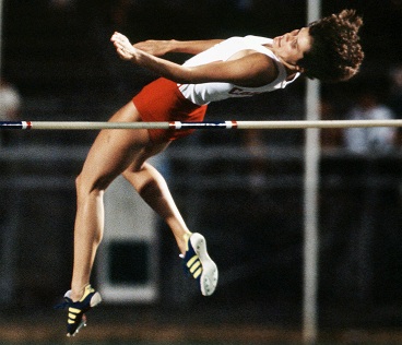 Debbie Brill in the air.