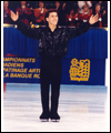 Elvis Stojko smiles to the crowd at the Canadian Figure Skating Championships