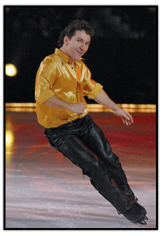 Elvis Stojko gliding on the ice
