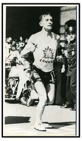 Gérard Côté finishing a race