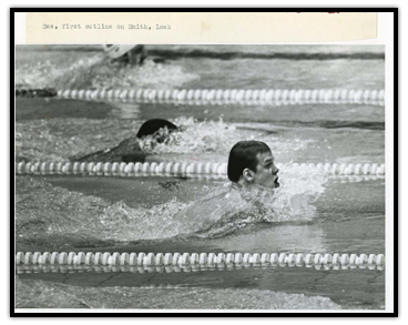 Graham Smith swimming the breaststroke