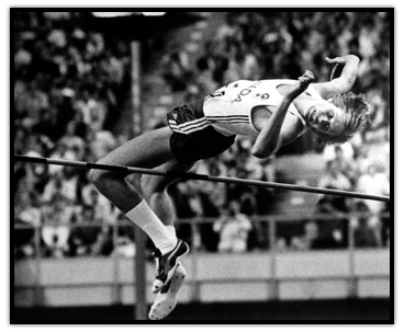 Greg Joy winning the Silver medal with this high jump