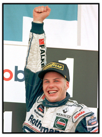 Jacques Villeneuve c&eacute;l&egrave;bre le championnat de Formule 1
