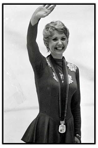 Karen Magnussen on the podium