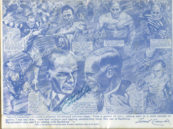 Drawing of Lionel Conacher in action poses.