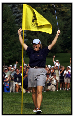 Lorie Kane celebrates