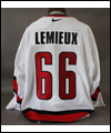 An autographed Mario Lemieux Team Canada jersey