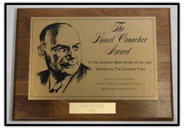 A photograph of the Lionel Conacher Award
