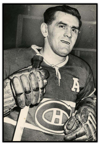 Photograph of Maurice Richard as an assistant captain in his Canadiens’ jersey