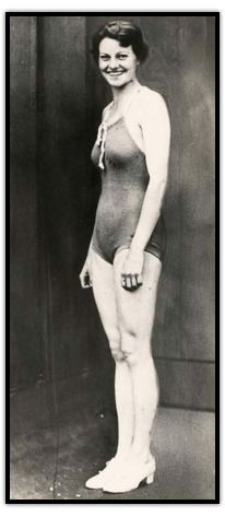 Phyllis Dewar in her swimsuit.