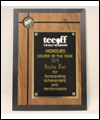 Plaque de meilleure de l'année au coup de départ de Sandra Post